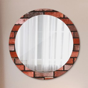 Okrúhle ozdobné zrkadlo na stenu Červená tehla fi 80 cm