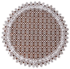 Elegantný okrúhly čipkovaný obrúsok Priemer: 20 cm