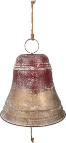 Obrovský koový červeno-zlarý závesný zvon Bell s rolničkou - Ø 52*56 cm