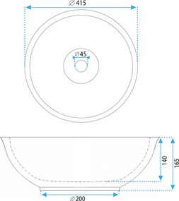 Rea Bella, umývadlo na dosku 420x420x170 mm, viacfarebné, REA-U7503