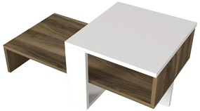 Reťazový biely a orechový konferenčný stolík