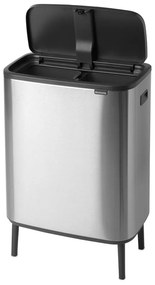 Dotykový oceľový odpadkový kôš na triedený odpad v matne striebornej farbe 60 l Bo Touch Bin Hi – Brabantia