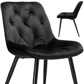 Jedálenská stolička ELIOT zamatová, čierna
