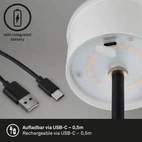 Brilo - KIKI nabíjateľná dotyková stolná LED lampa LED/2,6W/5V IP44 2600 mAh strieborná