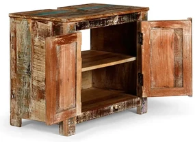 furniture-nabytek.cz - 5-dielna sada kúpeľňového nábytku Blue Lagoon z masívneho manga, lakovaná, farebná