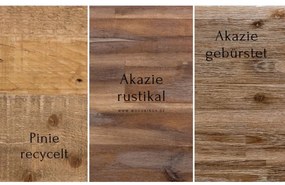 furniture-nabytek.cz - Masívna posteľ Sendai z recyklovanej borovice, lakovaná, hnedá – 155×220×75 cm