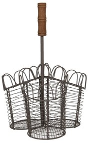 Drôtený košík na kvetiny / príbory Filaire - 23 * 14 * 34 cm