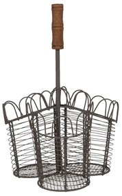 Drôtený košík na kvetiny / príbory Filaire - 23 * 14 * 34 cm