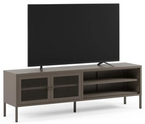 Sivý kovový TV stolík 160x50x35 cm Fayna – Marckeric