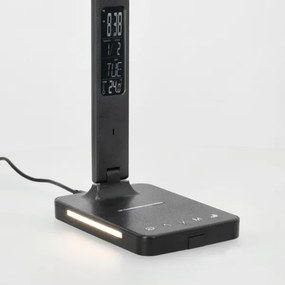 LED Stm. lampa s bezdr. nab. QI, displejom a USB portom LED/7W/230V 3000-6000K