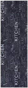 Hanse Home, Koberec behúň Cook & Clean 105731 Black White, 50x150, čierna, čiernobiela, kuchyňa
