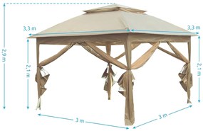 Marimex | Záhradný altán Marimex Vista 3x3 m - béžový | 10970574