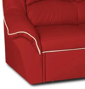 Kožená rohová sedacia súprava DUBAJ LUX XL II, Ľavá, červená/biela (K-55/K-1)
