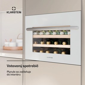 Klarstein Vinoline 24 Vstavaná vinotéka Uno, 24 fliaš, Integrovateľná, LED, biele sklenené dvere
