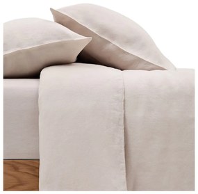 Obliečky sivobéžové na jednolôžko/predĺžené s prímesou ľanu 150x220 cm Simmel – Kave Home