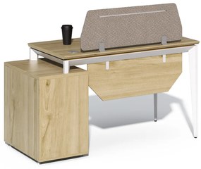 Kancelársky stôl so skrinkou Houseland Profit Max 03 1607 dub/biela