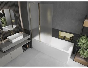 Mexen Flip, vaňová zástena 1-krídlová 100 x 150 cm, otočné krídlo, 6 mm námraza sklo, zlatý profil, 894-100-101-50-30