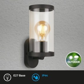 Briloner 3600-015 - Vonkajšie nástenné svietidlo KAIRO 1xE27/12W/230V IP44 čierna