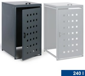 Prístrešok na popolnicu do objemu 240 l, 123,5 x 67 x 77,3 cm, sivá