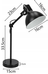 Stolná lampa 1xE27/40W/230V čierna