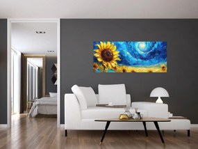 Obraz - Maľba slnečníc (120x50 cm)