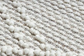 Koberec NANO EN14A Diamanty, slučkový, plocho tkaný, biely