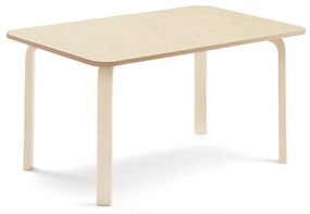 Stôl ELTON, 1200x600x590 mm, linoleum - béžová, breza