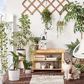 Lavica na topánky, bambus, farba-prírodné drevo, 45x70x28cm