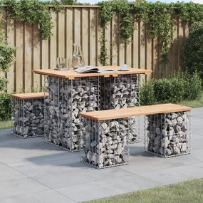 Záhradná lavička gabiónový dizajn 100x70x72 cm masívna borovica 834365