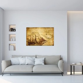 Obraz - Stará mapa (90x60 cm)