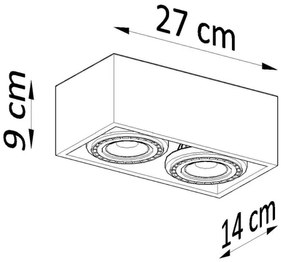 Sollux SL.0884 - Stropné svietidlo QUATRO 2xGU10/40W/230V betón