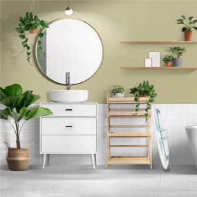 SPRINGOS Skladacia detská vanička 35 L pre bábätká, s teplomerom a vankúšikom, biela a modrá SB0063