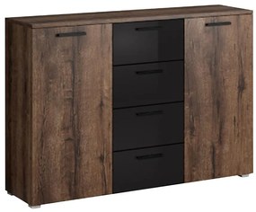 Komoda Galaxy 26 dub monastery/čierna lesklá