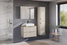 Horní koupelnová skříňka Bella Cashmere se zrcadlem 2D 80 cm kašmír