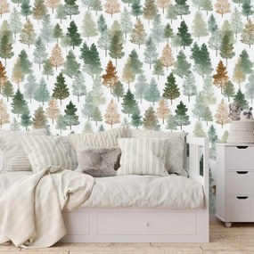 Tapeta pestrofarebné lesné stromy