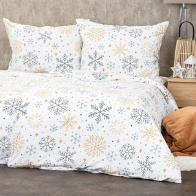 4Home Flanelové obliečky Frosty snowflakes, 160 x 200 cm, 70 x 80 cm