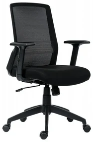Kancelárska ergonomická stolička NOVELLO — sieť / látka, čierna