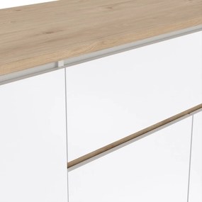 Biela/v prírodnej farbe komoda v dekore duba 197x84x48 cm Next – Tvilum