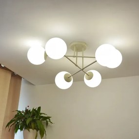 Prisadené stropné svietidlo MOON 6xE27/15W/230V krémové