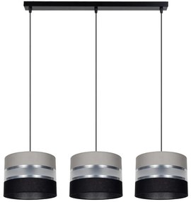 Luster na lanku CORAL 3xE27/60W/230V čiernošedá
