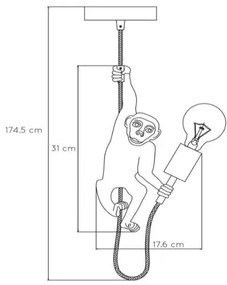 Lucide 10402/01/30 - Luster na lanku EXTRAVAGANZA CHIMP 1xE27/60W/230V