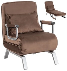 Kreslo pohovka rozkladacia PRATO hnedá - vintino.sk