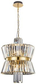 Luster Aurelia, 1x krištáľové/zlaté kovové tienidlo, (fi 42cm), g