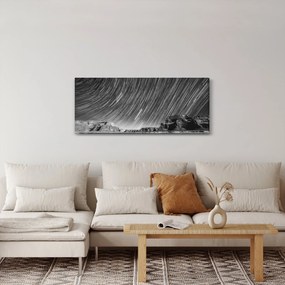 Čiernobiely obraz hviezdnej oblohy (120x50 cm)