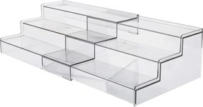 JJA Prídavná rozťahovacia polička, organizér na korenie, 3 schodíky, 31 - 58 x 23 x 12 cm