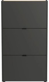 Antracitová výklopná skrinka na topánky 71x127x22 cm Ameca – Germania