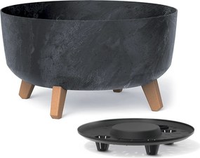 Plastový kvetináč na nožičkách DGRL400LE 38 cm - antracit