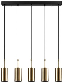 Závesné svietidlo pre 5 žiaroviek v zlatej farbe Opviq lights Kem
