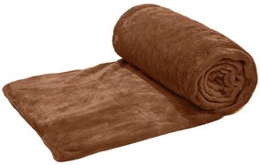 Hnedá mikroplyšová deka VIOLET, 150x200 cm