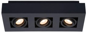 Lucide 09119/16/30 XIRAX - Stropné bodové osvetlenie - LED stmievanie do teplej farby - GU10 - 3x5W 2200K / 3000K - čierna